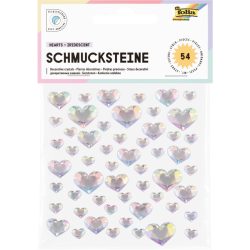 FOLIA Schmucksteine Hearts iridesc. 12313 selbstklebend 54 St&uuml;ck