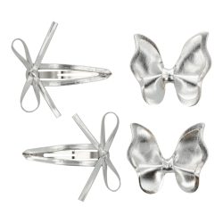 TRISA Fashion Schmetterling auf Clip & Click clack silber 4 Stk.