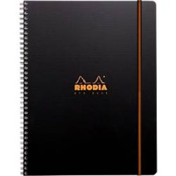 RHODIA Office Pro Book, 5 Register A4 119930C PP schwarz, kariert 160 Seiten