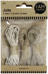 I AM CREATIVE Juteb&auml;nder 2.5m 4087.12 assortiert 3 St&uuml;ck