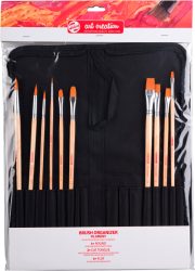 TALENS &Ouml;l- und Acrylpinselset 9099230M mit Organizer 10 St&uuml;ck