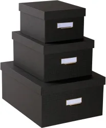 EXACOMPTA Ablagebox Officebyme 79601E schwarz 3er-Set