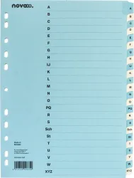 NOVOOO Kartonregister A4 40572 blau/beige A-Z 24-teilig