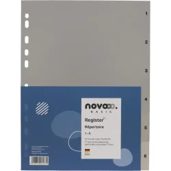 NOVOOO Register PP A4 40933 grau 1-6