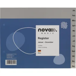 NOVOOO Register PP 1/2 H&ouml;he 40966 grau Jan-Dez DE