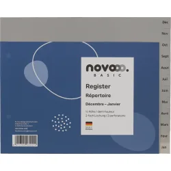 NOVOOO Register PP 1/2 H&ouml;he 40975 grau D&eacute;c-Jan FR