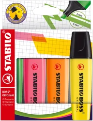 STABILO Textmarker BOSS 2-5mm 70/4-21-1 4-farbig ass.