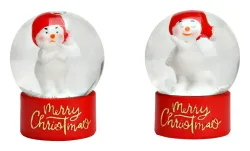 ROOST Schneekugel Schneemann 4x6x4cm 10043989 assortiert, aus Glas