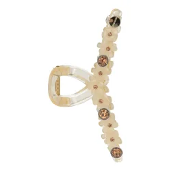 Trisa Accessoires Klemme mit Strass und Blumen Ivory 12.5 x 5 cm