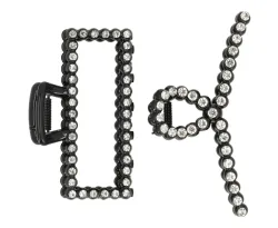 Trisa Accessoires Klemme mit Strass schwarz weiss