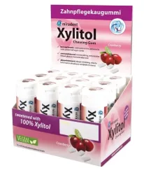 Miradent Xylitol Cranberry, Display 12 Dosen &agrave; 30 Stk.