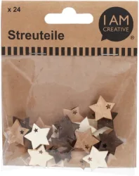 I AM CREATIVE Streuteile Stern 2cm 4501.28 naturmix 24 St&uuml;ck