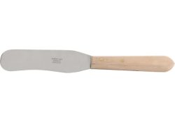 Wachsspatel Metall mit Holzgriff gebogen 25 x 3.5