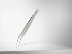 Rubis Pinzette f&uuml;r Wimpern, angewinkelt, Inox