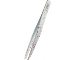 Rubis Pinzette Actionpainting schr&auml;g, weiss, Inox