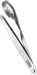 Rubis Pinzette mit Lupe, schr&auml;g, Inox