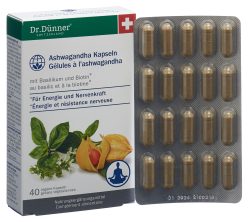 D&Uuml;NNER Ashwagandha Energie+Nerven Kaps 40 Stk