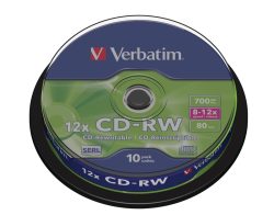 Verbatim 43480 CD-RW Rohling 700 MB 10 St. Spindel Wiederbeschreibbar