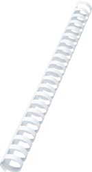 GBC Plastikbindr&uuml;cken 22mm A4 4028612 weiss, 21 Ringe 100 St&uuml;ck