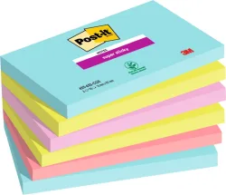 POST-IT Super Sticky Notes 127x76mm 6556SSMIA Miami 4 Farben 6x90 Blatt