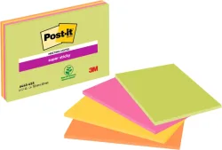 POST-IT Super Sticky Big Notes 4x45Bl. 6445-4SS 4 Farben ass. 152x101mm