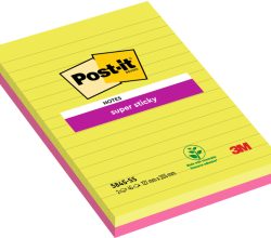 POST-IT Block Super Sticky 125x200mm 5845-SSEU gr&uuml;n/pink, 2x45 Blatt, liniert