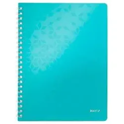 LEITZ Spiralbuch WOW PP A4 46380051 eisblau 80 Blatt