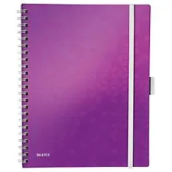 LEITZ Spiralbuch WOW PP A4 46450062 violett 80 Blatt