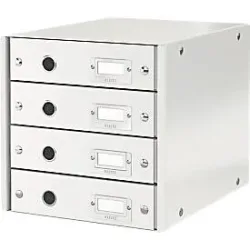 LEITZ Schubladenset Click&Store 6049-00-01 weiss 4 F&auml;cher