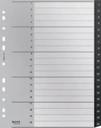 LEITZ Register Recycle PP schwarz A4 1211-00-00 Zahlen 1-20
