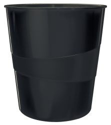 Leitz® Papierkorb Recycle, Volumen 15 l, stapelbar, CO2-neutral & zu 100% recycelbar, schwarz