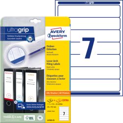 AVERY ZWECKFORM Ordner-Etiketten 38x192mm L4760-25 weiss 210 St&uuml;ck/25 + 5 Blatt