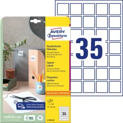 AVERY ZWECKFORM Etiketten QR Code 35x35mm L7120-25 blickdicht 875 St&uuml;ck