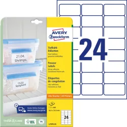 AVERY ZWECKFORM Tiefk&uuml;hletiketten 63,5x33,9mm L7970-25 600 St&uuml;ck