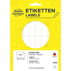 AVERY ZWECKFORM Universal-Etiketten 38x14mm 3323 weiss 928 St./29 Bl.