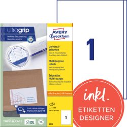 Avery-Zweckform 3418 Etiketten 200 x 297 mm Papier Weiß 100 St. Permanent Universal-Etiketten Tinte, Laser, Kopie 100