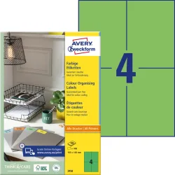 AVERY ZWECKFORM Etiketten 105x148mm 3458 Universal, gr&uuml;n 100Bl.4St.