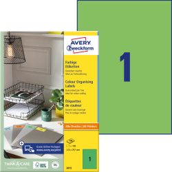 AVERY ZWECKFORM Etiketten A4 3472 gr&uuml;n 100 St&uuml;ck
