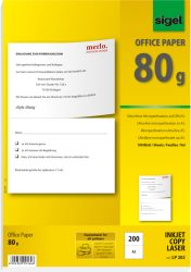 SIGEL Spezialpapier A4 LP202 weiss, 200 Stk.A5 / 100 Bl.