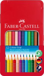 Faber-Castell Buntstifte-Set COLOUR GRIP mit 12 Farben im Metalletui