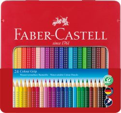 Faber-Castell, Faber-Castell Buntstifte-Set COLOUR GRIP mit 24 Farben im Metalletui