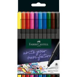 FABER-CASTELL Grip Finepen 0,4mm 151610 10 Farben, Etui