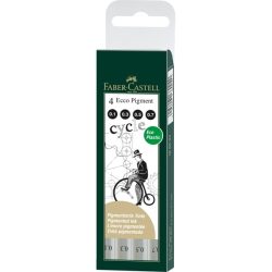 FABER-CASTELL Tintenschreiber ECCO 166004 Pigment, schwarz 4 St&uuml;ck