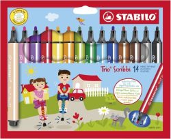 STABILO® Filzstifte TRIO SCRIBBI mit 14 Farben