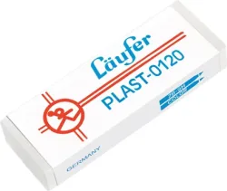 L&Auml;UFER Plast-Radierer 65x21x12mm 0120 mit Kartonmanschette