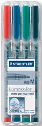 Staedtler, Staedtler Folienstift Lumocolor M non-permanent 315 Blau, Grün, Rot, Schwarz 315 WP4