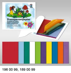 URSUS Transparentpapier 14&times;24cm 1960099 42g, 10 Farben ass.