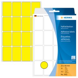 HERMA Etiketten 25&times;40mm 2451 gelb 512 St&uuml;ck