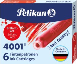 PELIKAN Tinte 4001 TP/6 301192 brillantrot 6 St&uuml;ck