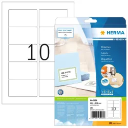 HERMA Etiketten Visitenkartengr&ouml;sse 5028 weiss, 250 Stk./ 10 Blatt